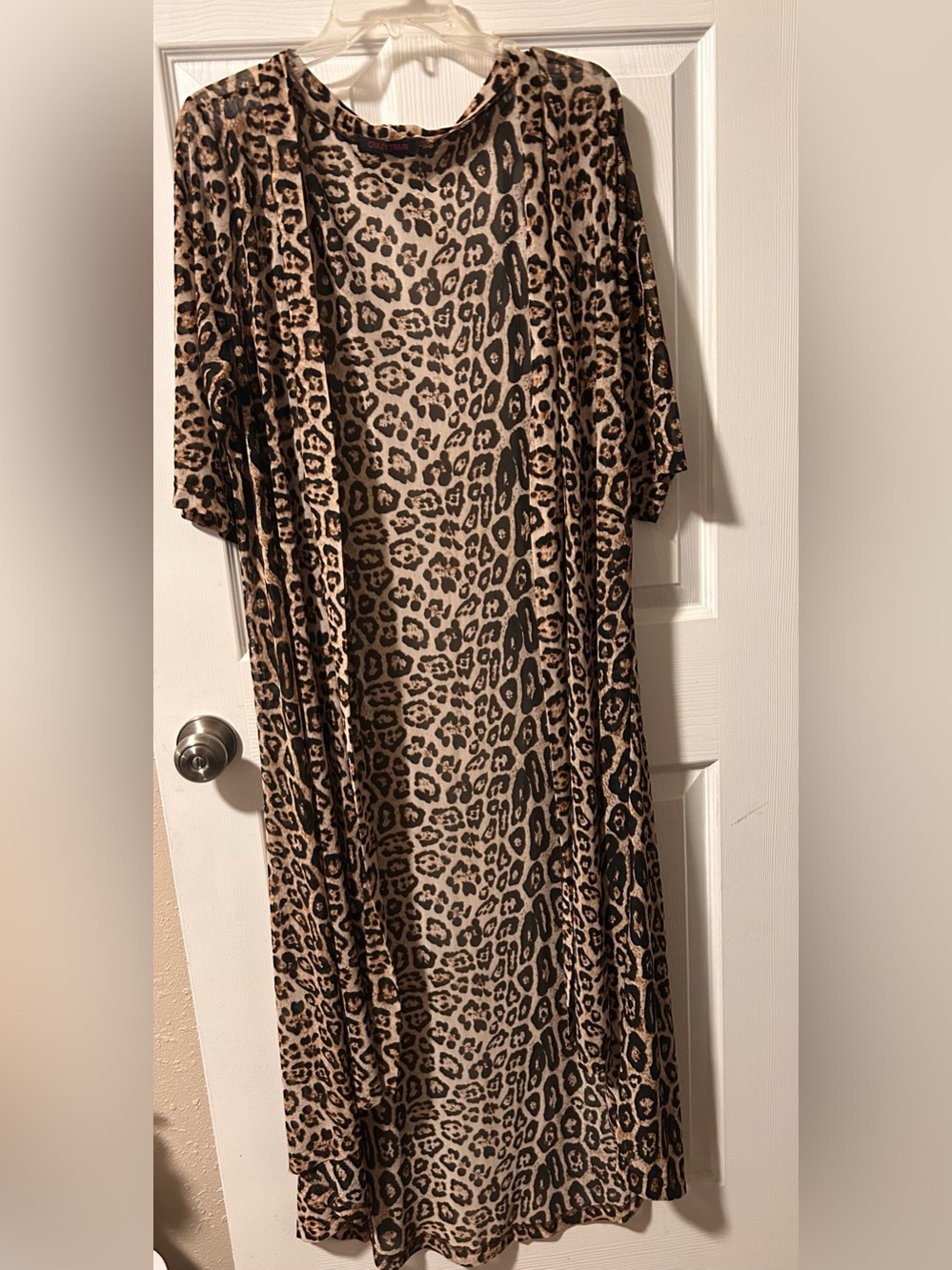 Crazy Train Sheer Leopard Print Duster